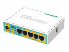 MikroTik RouterBOARD hEX PoE Lite, 650MHz CPU, 64MB RAM, 5x LAN, USB, PoE, 1x USB, vč. L4 licence