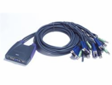 Aten 4-port KVM USB mini, audio, 1.8m káble