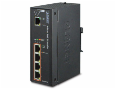 Planet IPOE-E174 PoE extender + switch, IEEE802.3at, 4 + 1x 1000Base-T, DIN, IP30, 60W