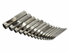 Děrovač kůže, sada 15ks, 2-2,5-3,2-4-4,8-5,5-6,4-8-9,5-11-12,7-14-15,8-19-22mm, GEKO