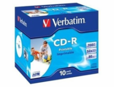 1x10 Verbatim Data Life Plus JC CD-R 80 / 700MB, 52x, printable