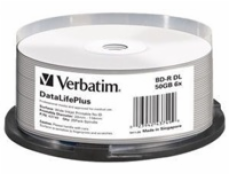 1x25 Verbatim BD-R Blu-Ray 50GB 6x Speed printable Cakebox