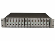 TP-LINK TL-MC1400, 14-slot unmanaged media converter chassis, 19-inch rack, supports redundant power supply, with one AC