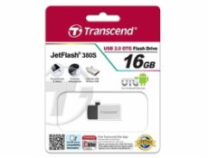TRANSCEND USB Flash Disk JetFlash®380S, 16GB, USB 2.0/micro USB, Silver (R/W 20/5 MB/s)