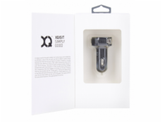 XQISIT auto nabijacka 6A Dual USB+micro USB cierna
