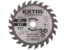 Kotouč pilový s SK plátky, Ř89 x 1,0 x 10 mm, 24T, EXTOL PREMIUM