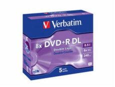 VERBATIM DVD+R(5-pack)DoubleLayer/Jewel/8x/8,5GB