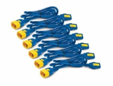 APC Power Cord Kit, (6ea), Locking, 10A, 100-230V, C13 to C14 1,2 m, modrý