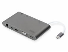 DIGITUS Uni Docking Stat. USB-C 3xVideo1xUSBC 3xUSB RJ4 2xKarten