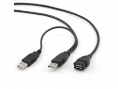 GEMBIRD Kabel USB 2.0 A-A prodlužovací 1m DUÁLNÍ (extra napájení)