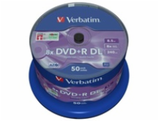 1x50 Verbatim DVD+R Double Layer 8x Speed, 8,5GB matny strieborny