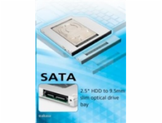 HDD box AKASA N.Stor S9, 2.5" SATA HDD/SSD do pozice pro optickou mechaniku SATA (výška HDD do 9,5mm)