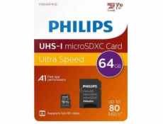 Philips MicroSDXC karta 64GB Class 10 UHS-I U1 incl. adapter