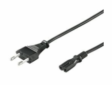 PremiumCord napájací kábel pre notebooky 2-pólový, dĺžka 3m, čierny