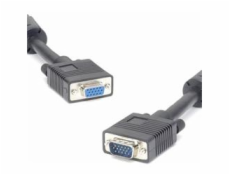 PREMIUMCORD Kabel VGA prodlužovací 3m (HD15M/F, dvojité stínění, feritová jádra), černý