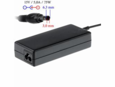 Akyga Nabíječka na notebook 15V/5.0A 75W 6.3x3.0 mm pro TOSHIBA
