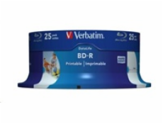 VERBATIM BD-R SL Datalife (25-pack)Blu-Ray/Spindle/6x/25GB Wide Printable