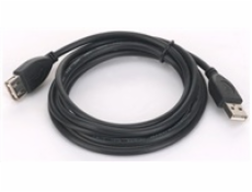 GEMBIRD Kabel USB 2.0 A-A prodlužovací 3m Professional (černý, zlacené kontakty)