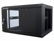 XtendLan 19" jednodílný nástěnný rozvaděč 9U, šířka 600mm, hloubka 450mm, skleněné dveře-kouřové sklo,nosnost 60kg,černý