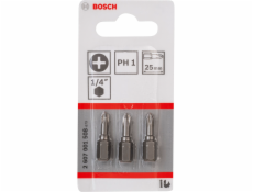 Bosch 3pcs PH Screwdriver Bit PH1 XH 25mm