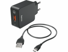 Hama Charger QC3.0 + Micro-USB-Cable, 1,5m, black