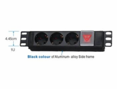 10 "napájecí panel OC 3x220v-2m PPO Black