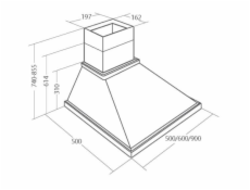 AKPO WK-4 RUSTICA ECO 60 komínový odsávač pár krémovej farby s prvkom dreva 