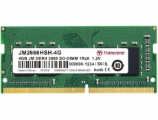 Transcend 4GB DDR4 2666 MT/s SODIMM 260pin 1R x8 unbuffered