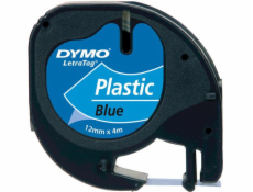 Dymo Letratag Blue Plastic 12 mm x 4 m
