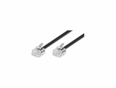 Goobay 50318 telefónne s konektormi RJ11, 6/4, 6m, čierny