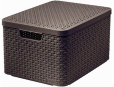 CURVER Úložný box RATTAN L, 44,5 x 24,8 x 33 cm, hnedý, 03619-210