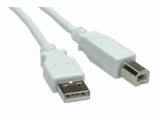 Kabel USB 2.0 A-B 0,8m, bílý/šedý