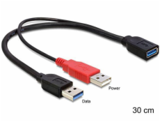 Delock kabel USB 3.0-A samice > USB 3.0-A samec + USB 2.0-A samec, 30cm