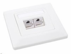 Zásuvka Solarix 2x RJ45, STP, Cat 6, pod omítku, bílá