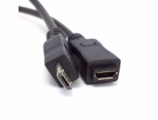Kabel prodlužovací micro USB 2.0 male-female černý 5 m
