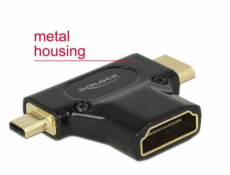 DELOCK 65666 Delock adapter HDMI mini-C(M) + HDMI Micro-D(M)->HDMI(F) 4k High Speed Ethernet