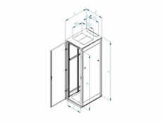 Rack Triton 19   stojanový 22U/600x900 prosklené dveře, černý