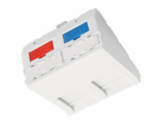 Modul French style Solarix 45x45mm pro 2 keystony úhlový bílý