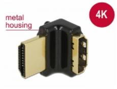 Delock Adaptér High Speed HDMI s Ethernetem – HDMI-A samice > HDMI-A samec 4K 90° pravoúhlý nahoru černý