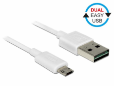 Delock kabel EASY-USB 2.0 Type-A samec > EASY-USB 2.0 Type Micro-B samec bílý 1 m