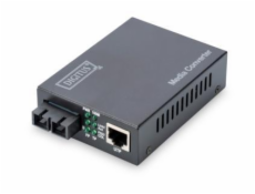 DIGITUS Media Converter, Singlemode 10/100Base-TX to 100Base-FX, Incl. PSU SC connector, Up to 20km
