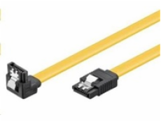 PREMIUMCORD 0,3m SATA 3.0 datový kabel 1.5GBs / 3GBs / 6GBs, kov.západka, 90°