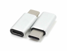PREMIUMCORD Adaptér USB 3.1 C/male - USB 2.0 Micro-B/female, stříbrný