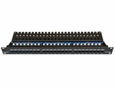 Patch panel UTP cat.5e 24p. (horní zářez - ""KRONE"") - black