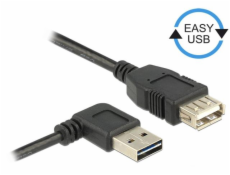 Kabel USB AM-AF 2.0 0.5m czarny kątowy lewo/prawo Easy-USB 
