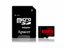 APACER AP64GMCSX10U5-R Apacer paměťová karta Micro SDXC 64GB Class 10 UHS-I +adapter