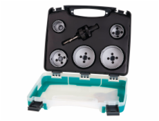Wolfcraft Wolfcraft sada 5 Bi-metalových děrovek  sanita 25-83 mm + upínací trn, v kufru 5422000