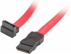 LANBERG SATA III dátový kábel (6GB/S) F/F 50cm, uhlový, červený