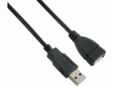 Lanberg USB kábel Predlžovací USB 2.0 AM-AF čierny 5m (CA-USBE-10CC-0050-BK)