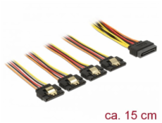 Delock Kabel SATA 15 pin napájecí samec s aretací > SATA 15 pin napájecí samice 4 x přímý 15 cm